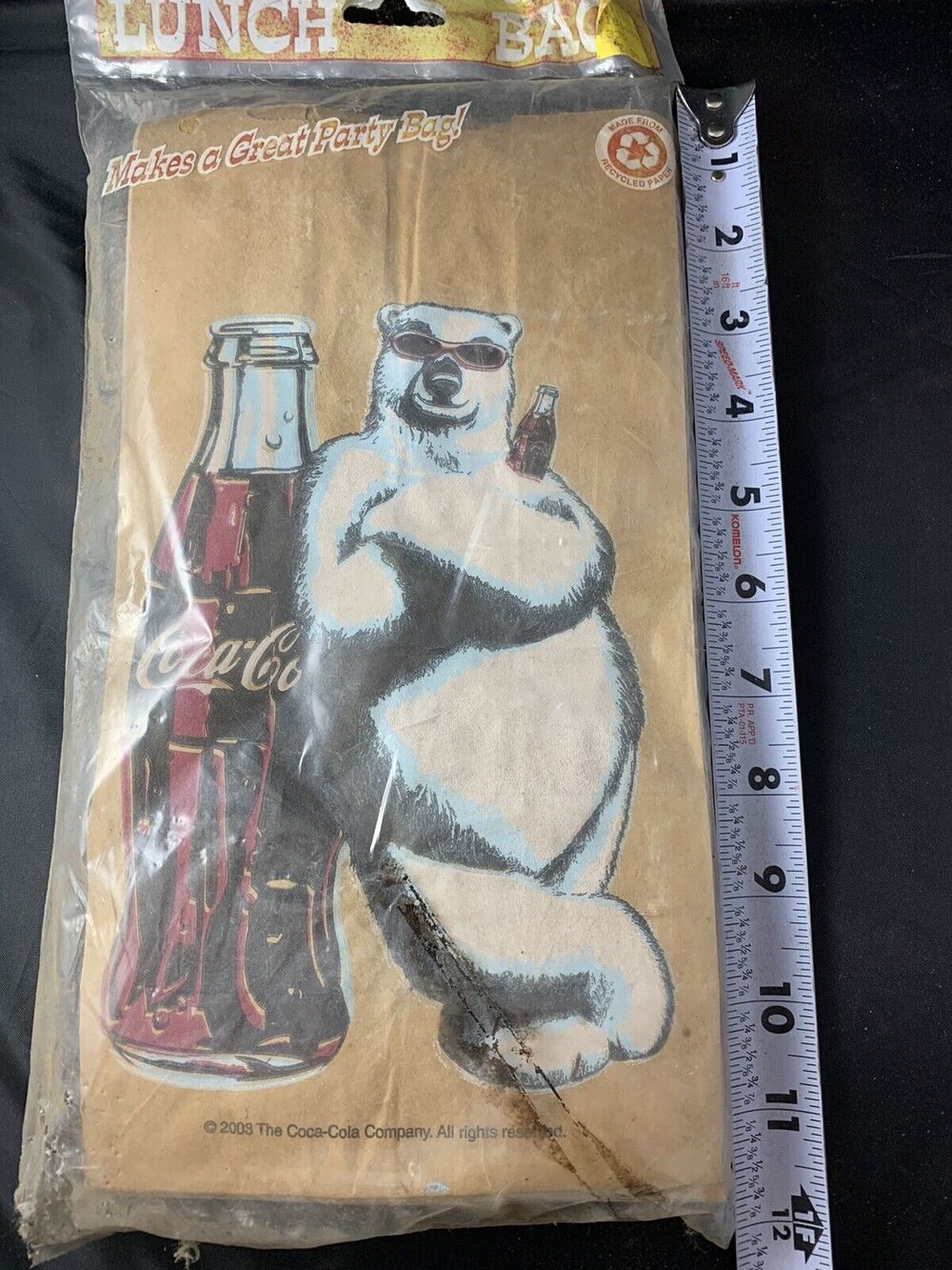 Coca-Cola Lunch Bags/Sacks Classic Coke Bottle Design Vintage 2003 NOS Ephemera